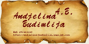 Andjelina Budimlija vizit kartica